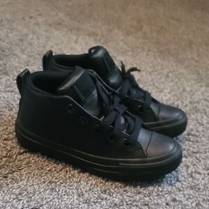Classic Black Kids' High-Top Sneakers